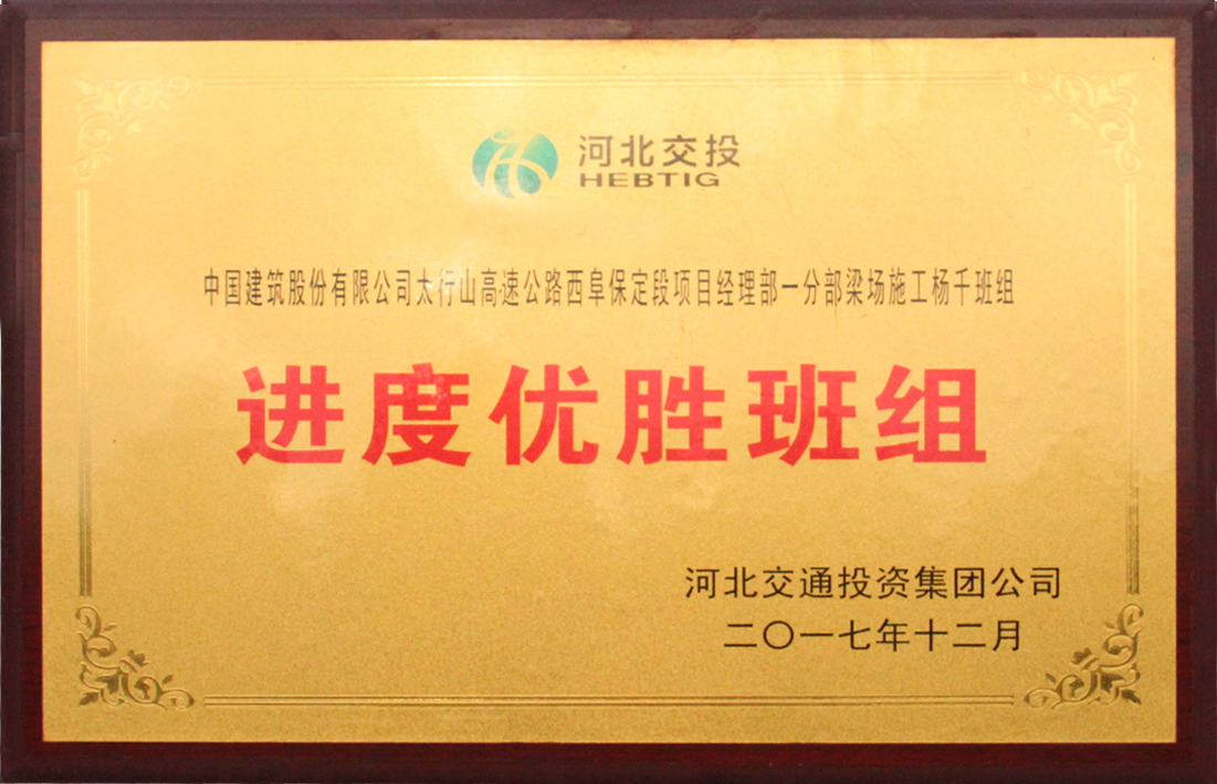 进度优胜班组